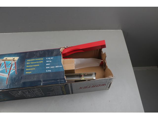 Изображение 4 Верстак складной WORTEX WB 1560 в кор. МДФ, 605x640x800 мм, регулировка столешницы уцененный (0423
