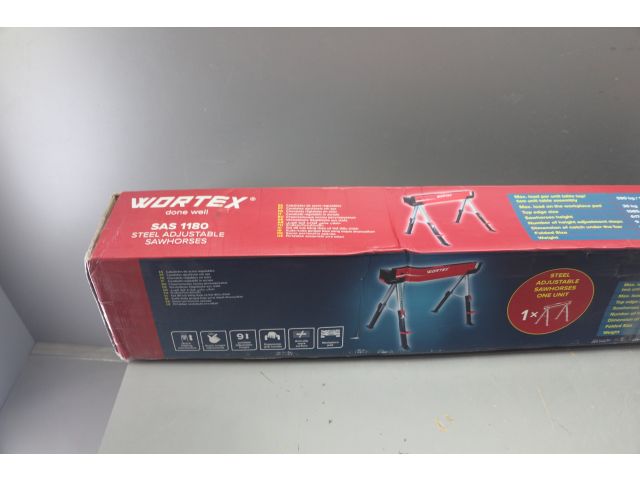 Изображение 2 Козлы строительные регулируемые Wortex SAS 1180 макс 590 кг, высота 617-815 мм, длина 1085 мм уцен