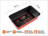 Форма для выпечки, прямоугольная, 24х14 см, антипригарное покрытие, CHEF,  PERFECTO LINEA