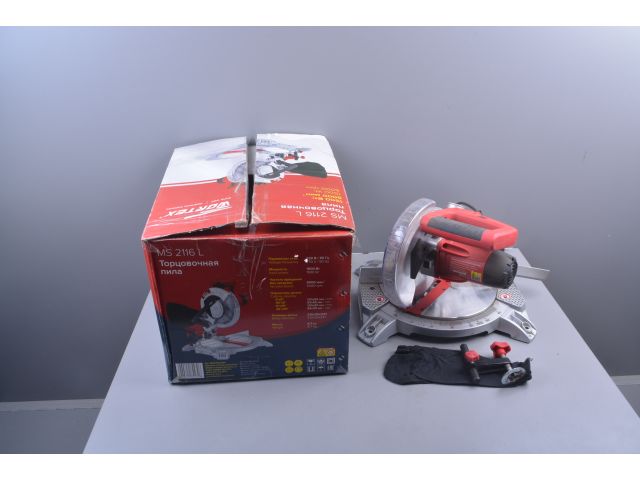 Торцовочная пила WORTEX MS 2116 L в кор. 1500 Вт, 210 мм, глуб. до 60 мм, шир. до 115 мм, лазер уц