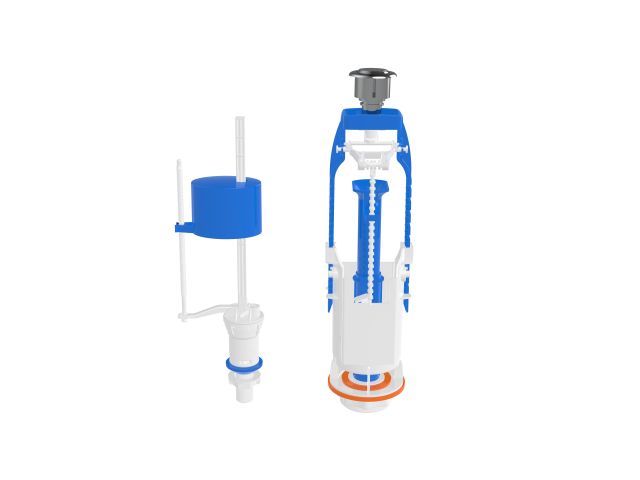 Арматура для смывного бачка, однорежимная, с нижней подводкой, AV Engineering