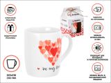 Кружка керамическая, в кор., 350 мл., LOVE HEARTS-3, PERFECTO LINEA