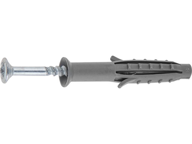 Дюбель-гвоздь с усом 6х40 мм полипропилен потай (50 шт в пласт. конт.) STARFIX