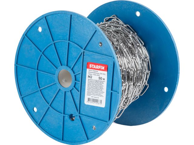 Изображение 1 Цепь сварная длиннозвенная М2 нерж.сталь (А2), DIN 763 (бухта 50м) STARFIX