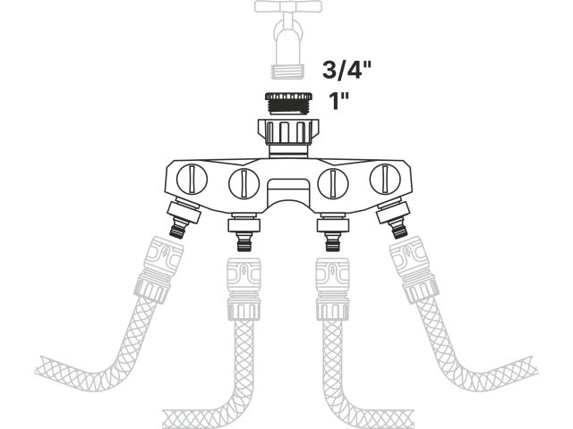 Изображение 2 Разветвитель для шланга 4-канальный 3/4" и 1" STARTUL METSA (ST6013-19)
