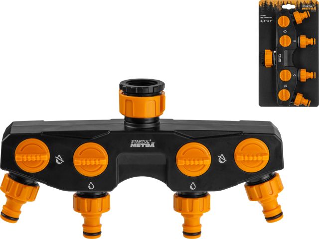 Изображение 1 Разветвитель для шланга 4-канальный 3/4" и 1" STARTUL METSA (ST6013-19)