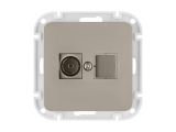 Розетка 1-ая телевизионная (скрытая) песочная, Astrum, BYLECTRICA