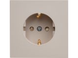 Розетка 1-ая (скрытая, с/з, з/ш) песочная, Carre, BYLECTRICA