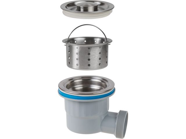 Изображение 3 Сифон для кухни, два перелива, выпуск 3 1/2",  с гибкой трубой 1 1/2" - 32/40/50мм, AV Engineering