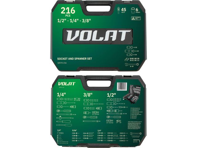 Изображение 3 Набор головок и ключей 216пр. ВОЛАТ