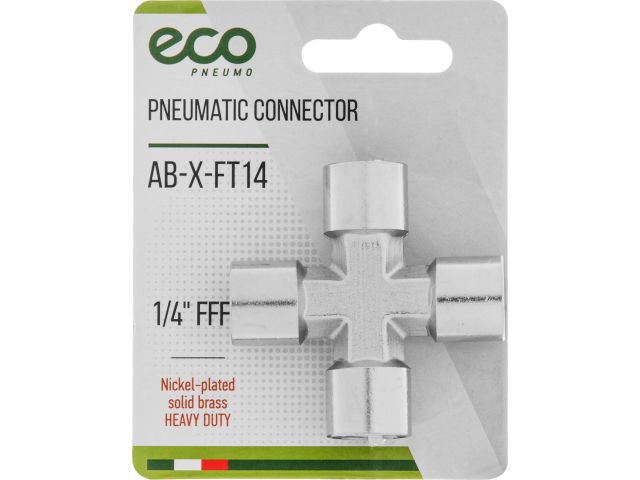 Соединение внутр. резьба 1/4" Х-образное (латунь) ECO