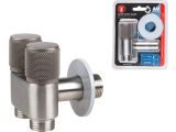 Кран вентильный угловой 1/2&quot; нар. Х 1/2&quot; нар. Х 1/2&quot; нар. установочный, AV Engineering