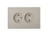 Розетка 2-ая (скрытая, б/з) песочная, Carre, BYLECTRICA