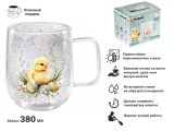 Кружка стеклянная с двойными стенками, 380 мл, серия EASTER-2, PERFECTO LINEA