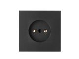 Розетка 1-ая (скрытая, б/з) графит, Carre, BYLECTRICA