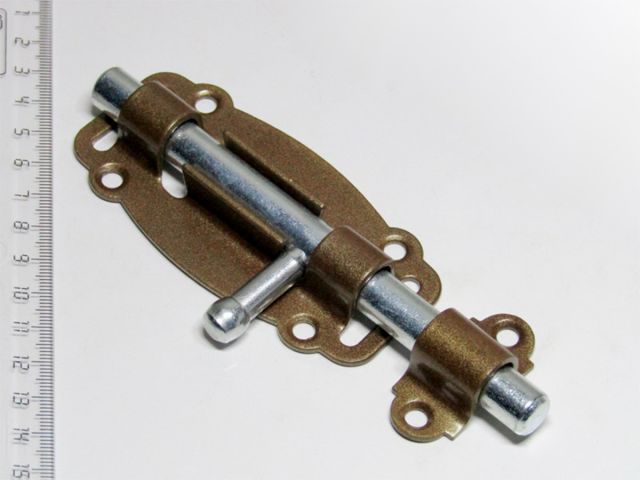 Задвижка дверная 100 мм круглая, бр.металлик/цинк STARFIX