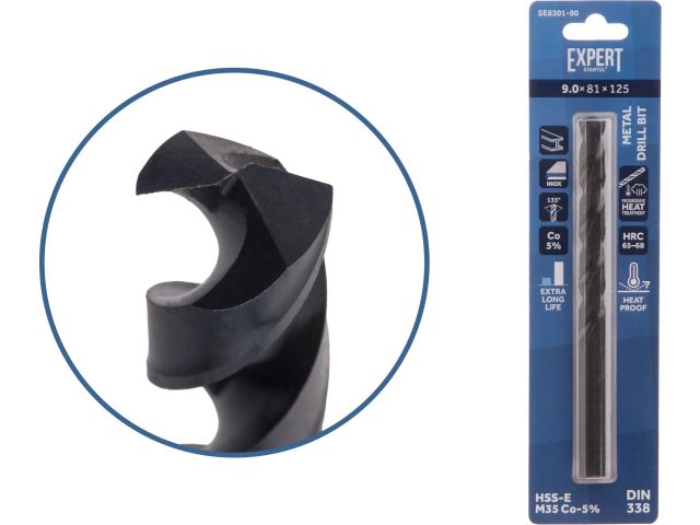 Сверло по металлу ц/х 9.0х81х125 мм HSS-Co Black EXPERT STARTUL