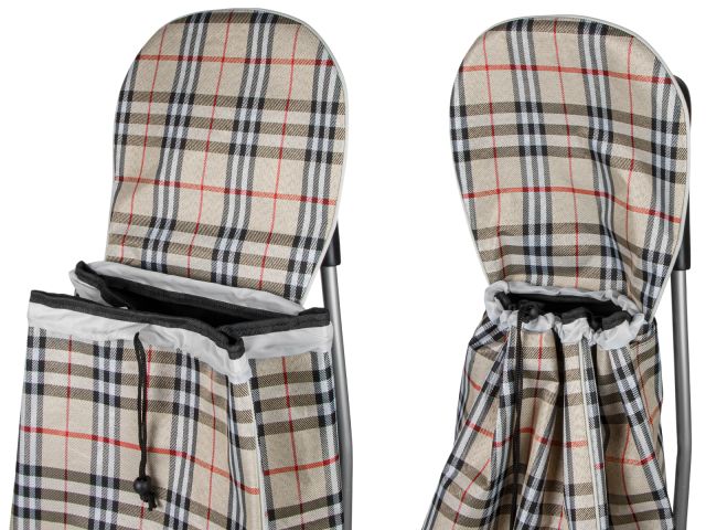 Изображение 4 Сумка-тележка хозяйственная на колесах 30 кг, бежевая, клетка,PERFECTO LINEA