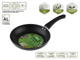 Сковорода ф 24х4.3 см, штамп., алюм., антиприг. покр., серия STARCOOK, черная, PERFECTO LINEA