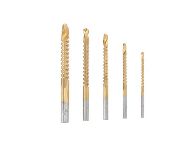Набор cверл-фрез по металлу 3-4-5-6-8мм, HSS, ТИТАН, цилиндрический хвостовик, 5 шт. KRANZ