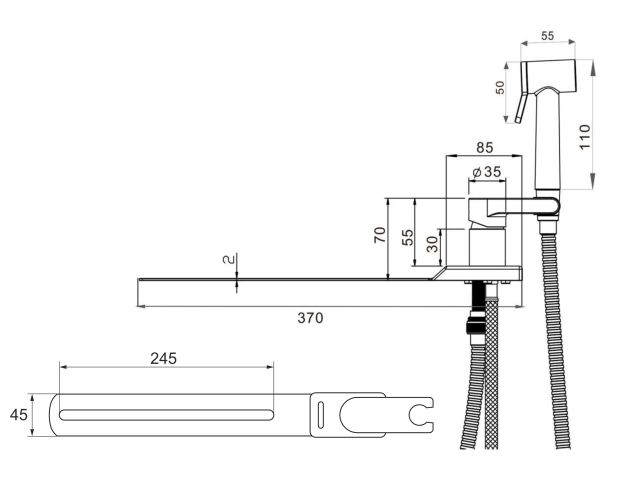 Изображение 7 Смеситель для биде (Lt) D25-A, серия SETA белый, AV Engineering