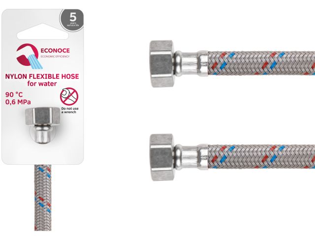 Подводка гибкая, Nylon, гайка 1/2&quot; - гайка 1/2&quot; 150 см ECONOCE