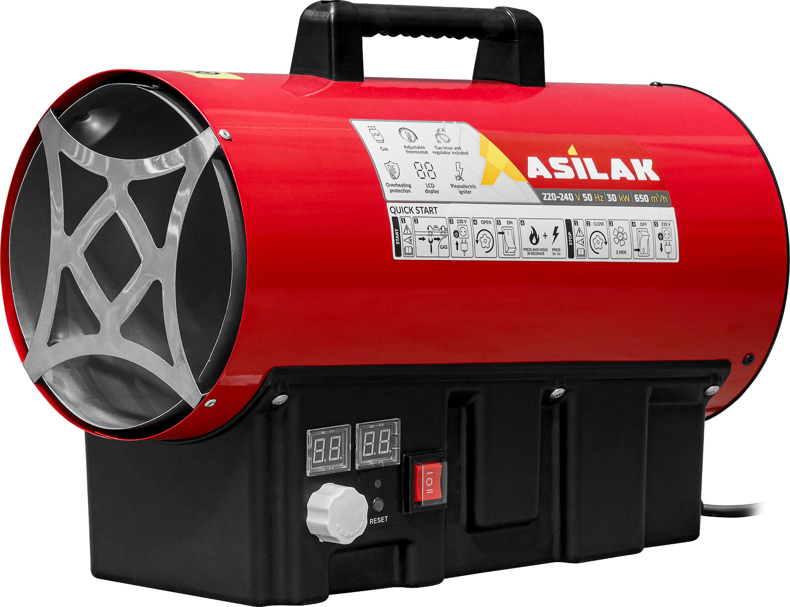 Нагреватель воздуха газовый ASILAK SLG-30000T прям., 30 кВт, термостат ...
